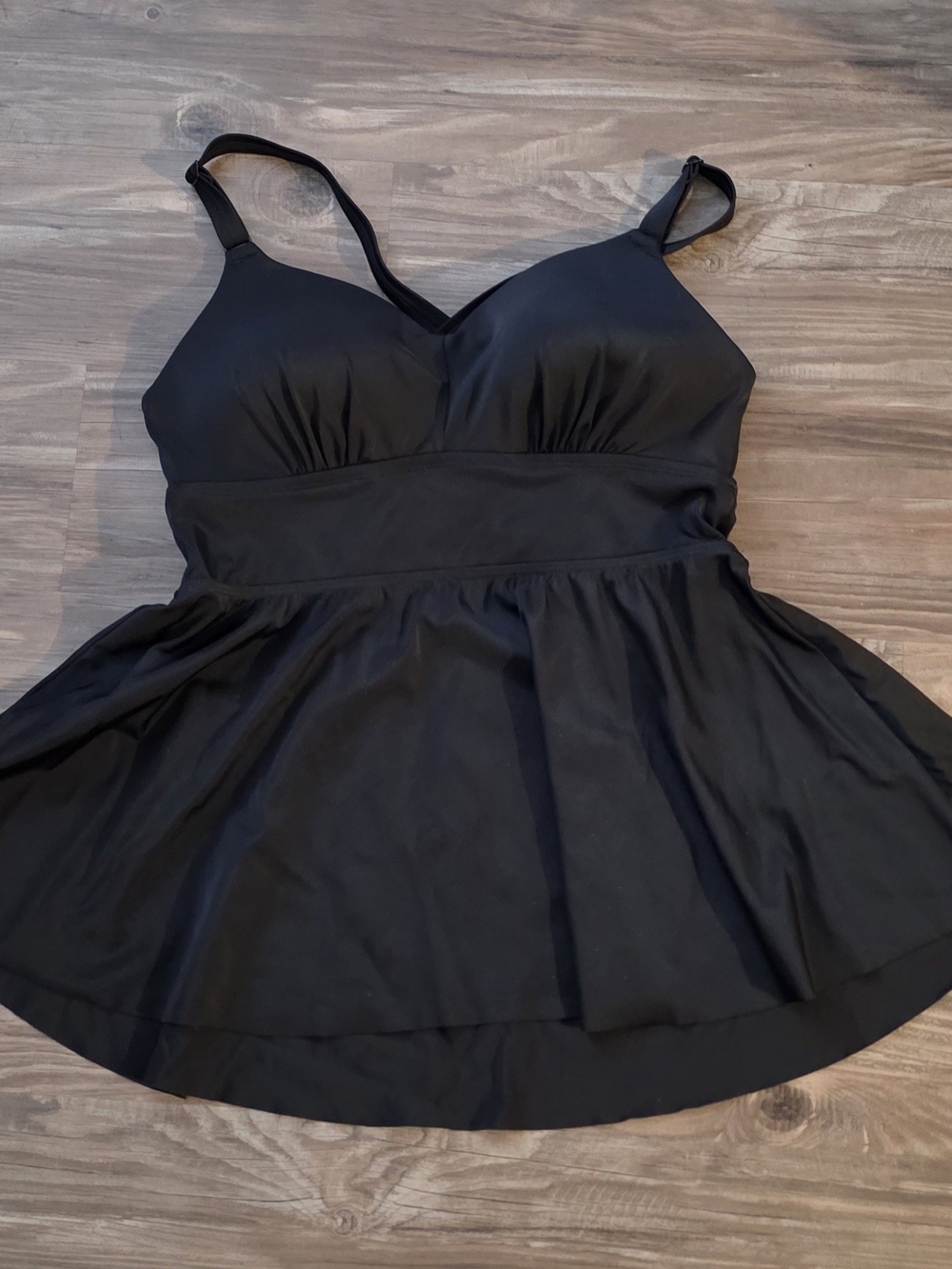 Torrid Black Flowy Tankini Swim Top